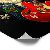 Sleigher Rock Santa Funny Metal Christmas Design  ポスター (角)