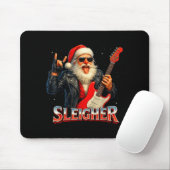 Sleigher Rock Santa Funny Metal Christmas Design  マウスパッド (マウス)