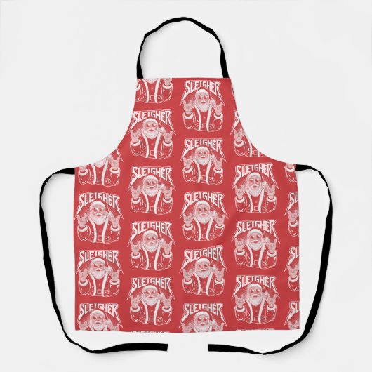 Sleigher Santa Claus Funny Metal Christmas Rock  エプロン (正面)