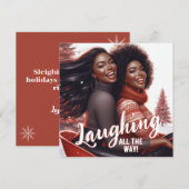 Sleighin' Sisters Festive Laughter シーズンカード (正面/裏面)