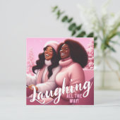 Sleighin' Sisters Festive Laughter Pastel Pink シーズンカード (スタンド正面)