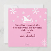Sleighin' Sisters Festive Laughter Pastel Pink シーズンカード (裏面)