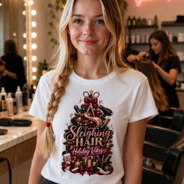 Sleighing Hair & Holiday Vibes クリスマスTシャツ トライブレンドTシャツ