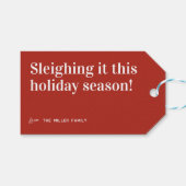Sleighing It | かわいいクリスマス ギフトタグ (正面(横))