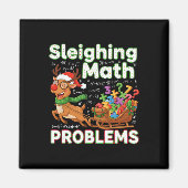 Sleighing Math Problems Christmas Funny Math Teach マグネット (正面)