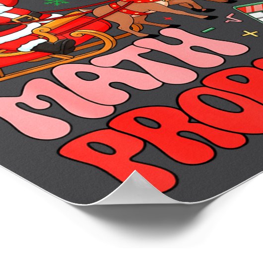 Sleighing Math Problems Funny Teacher Christmas Qu ポスター (角)