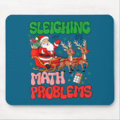 Sleighing Math Problems Funny Teacher Christmas Qu マウスパッド (正面)