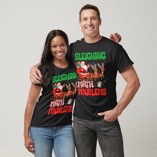 Sleighing Math Problems Funny Teacher Christmas Qu Tシャツ (ユニセックス)