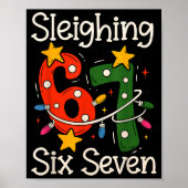 Sleighing Six Seven 67 Meme Christmas Gen Z Alpha ポスター (正面)