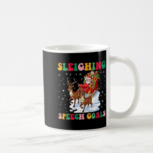 Sleighing Speech Goal Reindeer Christmas Speech Sl コーヒーマグカップ (右)