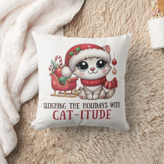 Sleighthing the holidays with Catutitude クッション (ブランケット)