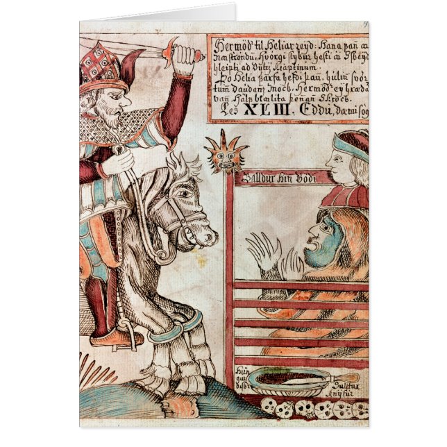 SleipnirにまたがるHermod (正面)