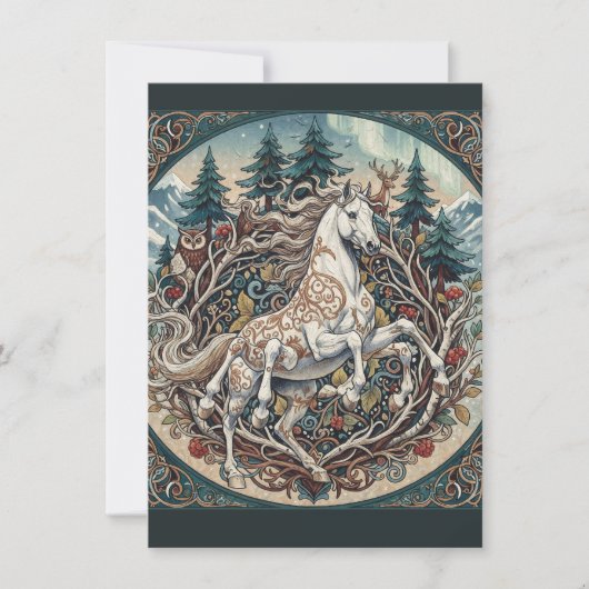 Sleipnir Woodland Myth Art Flat Thank You Card サンキューカード (正面)
