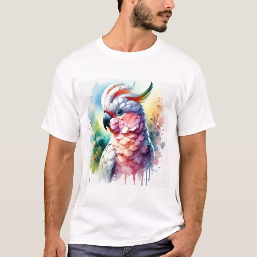 Slender billed cockatoo 120724AREF102 - Watercolor Tシャツ (正面)