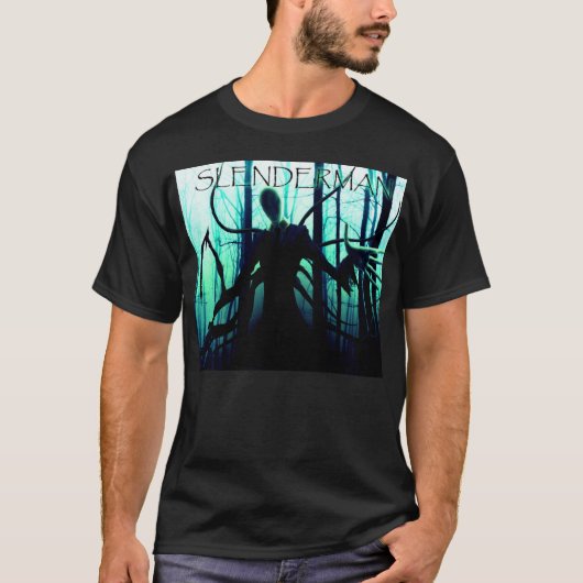 Slendermanの細い人の気色悪いパスタ Tシャツ (正面)
