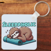 Sleppaholic - Sleeping Sloth On Yoga mat キーホルダー (裏面)