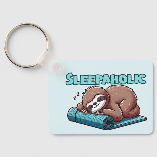 Sleppaholic - Sleeping Sloth On Yoga mat キーホルダー (裏面)