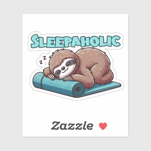Sleppaholic - Sleeping Sloth On Yoga mat シール (シート)