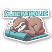 Sleppaholic - Sleeping Sloth On Yoga mat シール (正面)