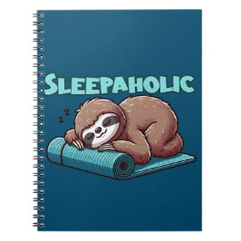 Sleppaholic - Sleeping Sloth On Yoga mat ノートブック