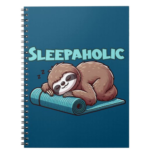 Sleppaholic - Sleeping Sloth On Yoga mat ノートブック (正面)