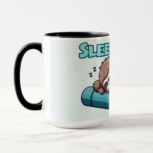 Sleppaholic - Sleeping Sloth On Yoga mat マグカップ (左)