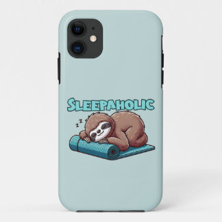 Sleppaholic - Sleeping Sloth On Yoga mat iPhone 11 ケース