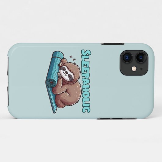 Sleppaholic - Sleeping Sloth On Yoga mat Case-Mate iPhoneケース (裏面(横))