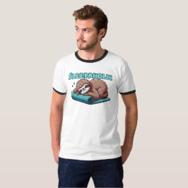 Sleppaholic - Sleeping Sloth On Yoga mat Tシャツ