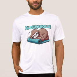 Sleppaholic - Sleeping Sloth On Yoga mat Tシャツ