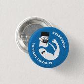 #sleveup、COVID-19との戦い-マスク·ブルー 缶バッジ (正面&裏面)