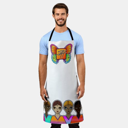 SLHデザイン エプロン (着用した状態)