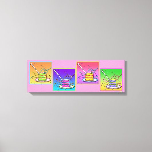 Slice of CAKE ポップ・アートの Art (long) Gallery 包まれた Can キャンバスプリント (正面)