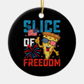 Slice Of Freedom 4th 7月ピザUSA国旗Sunglasse セラミックオーナメント (正面)
