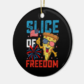 Slice Of Freedom 4th 7月ピザUSA国旗Sunglasse セラミックオーナメント (左)