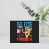 Slice Of Freedom 4th 7月ピザUSA国旗Sunglasse ポストカード (スタンド正面)