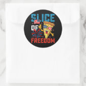 Slice Of Freedom 4th 7月ピザUSA国旗Sunglasse ラウンドシール (バッグ)