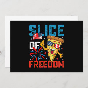 Slice Of Freedom 4th 7月ピザUSA国旗Sunglasse 招待状
