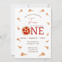 Slice Of Fun 1st Birthday Invitation