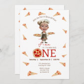 Slice Of Fun 1st Birthday Photo Invitation 招待状 (正面/裏面)