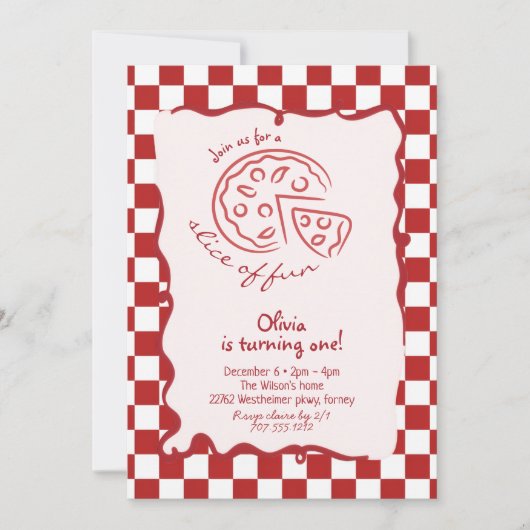 Slice of Fun Birthday Invitation 招待状 (正面)