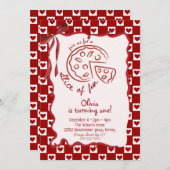 Slice of Fun  girl Birthday party 招待状 (正面/裏面)