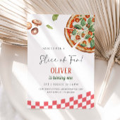 Slice Of Fun Pizza Birthday Party 招待状