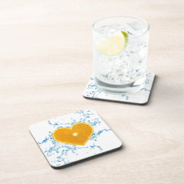 Slice of Heart-Shaped Orange コースター