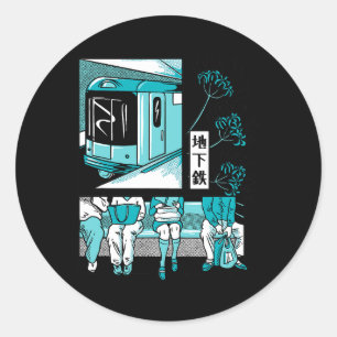 Slice Of Life Anime Train Metroかわいい日本 ラウンドシール