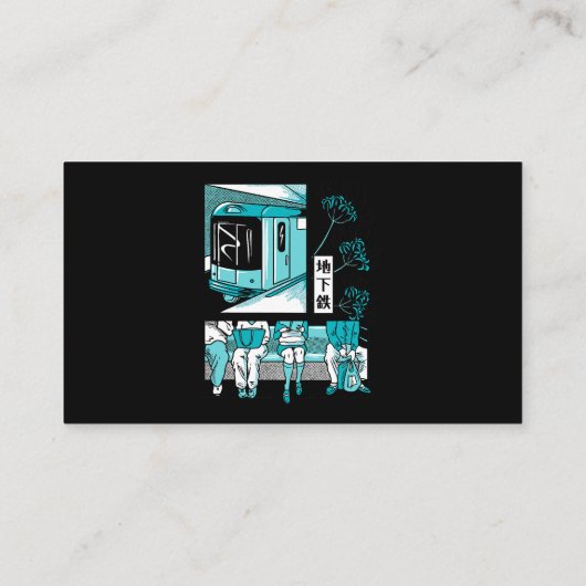 Slice Of Life Anime Train Metroかわいい日本 名刺 (裏面)