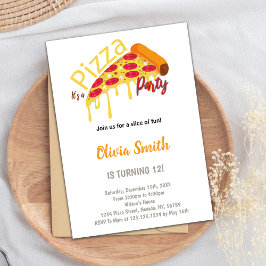 Slice Pizza Birthday Invitations 招待状
