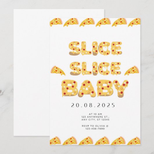 Slice Slice Baby, Baby Shower Invitation 招待状 (正面/裏面)
