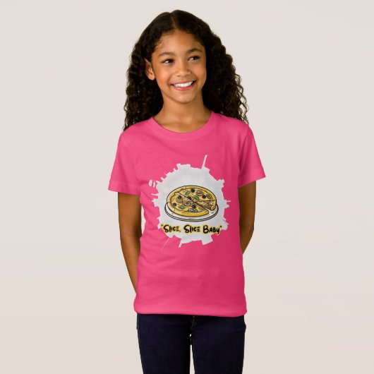 Slice, Slice Baby – Funny Pizza Lover Graphic Tee Tシャツ (正面フル)