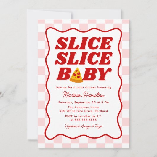 Slice Slice Baby Italian Pizza Baby Shower 招待状 (正面)